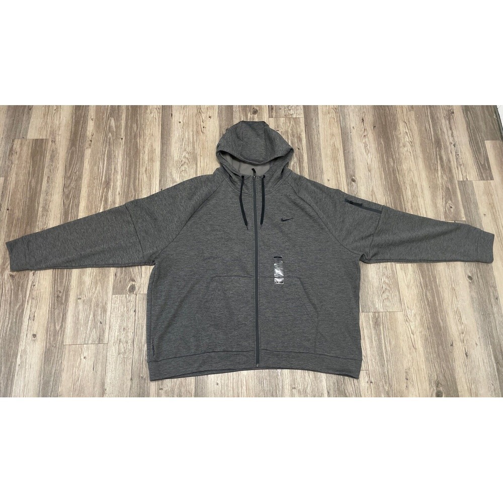 Nike Thema-Fit Flecce Full-Zip Training Hoodie Sz 4XL Men's DQ4830-063 NWT Gray